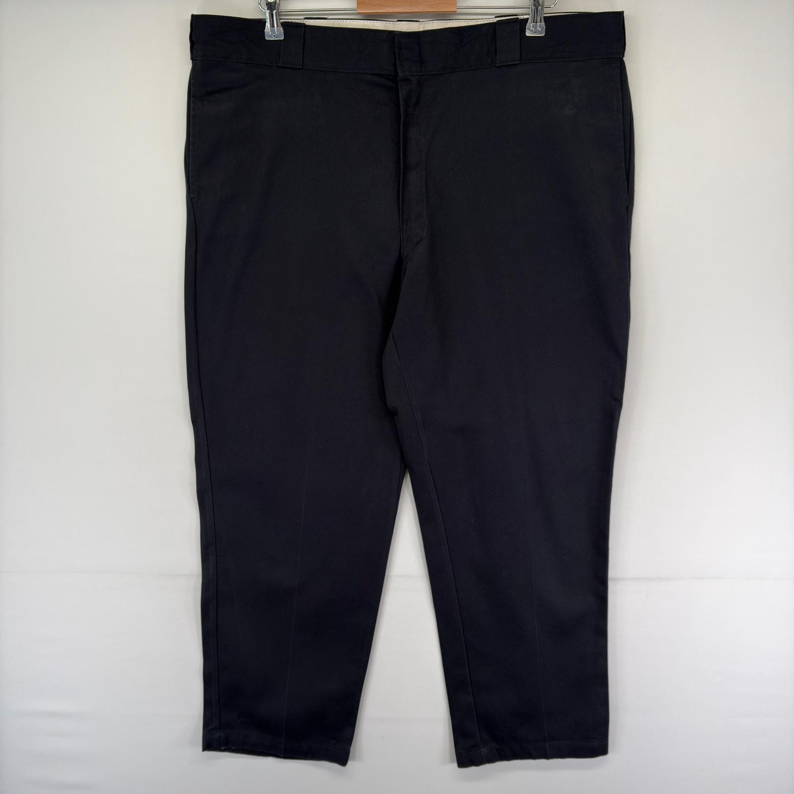 古着 ディッキーズ Dickies パンツ 874 チノパン スラックス ワンポイント ストレート ジップフライ w42 L30  ブラック系 メンズ