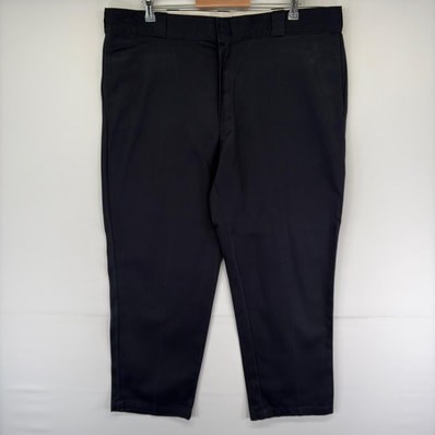 古着 ディッキーズ Dickies パンツ 874 チノパン スラックス ワンポイント ストレート ジップフライ w42 L30 ブラック系 メンズ