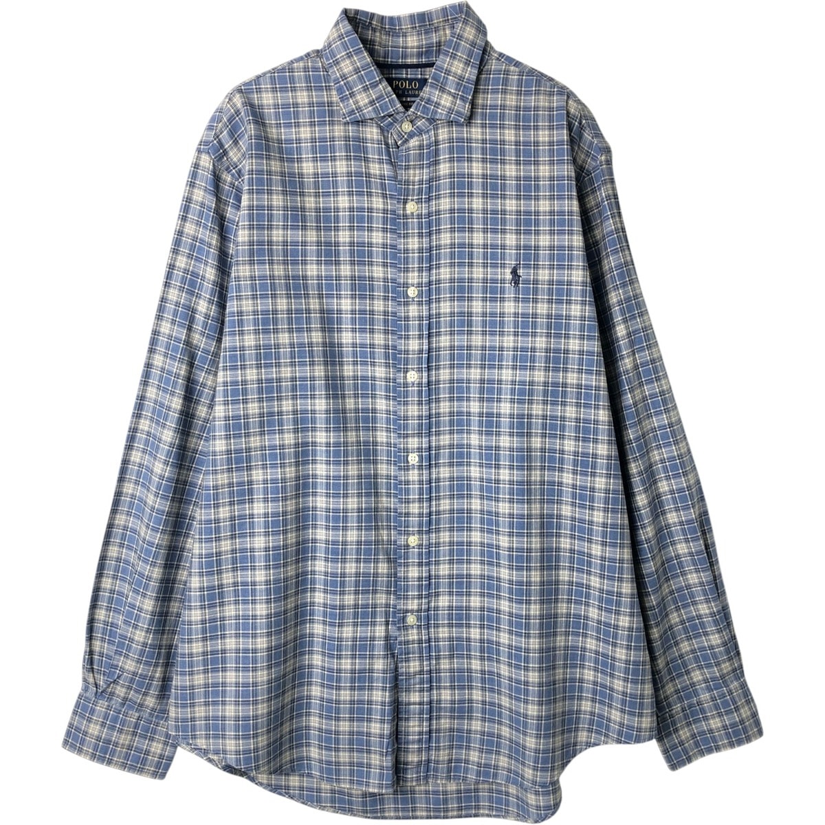 古着 ラルフローレン Ralph Lauren POLO RALPH LAUREN CLASSIC FIT ワイドカラー 長袖 コットンチェックシャツ メンズL相当/eaa649963