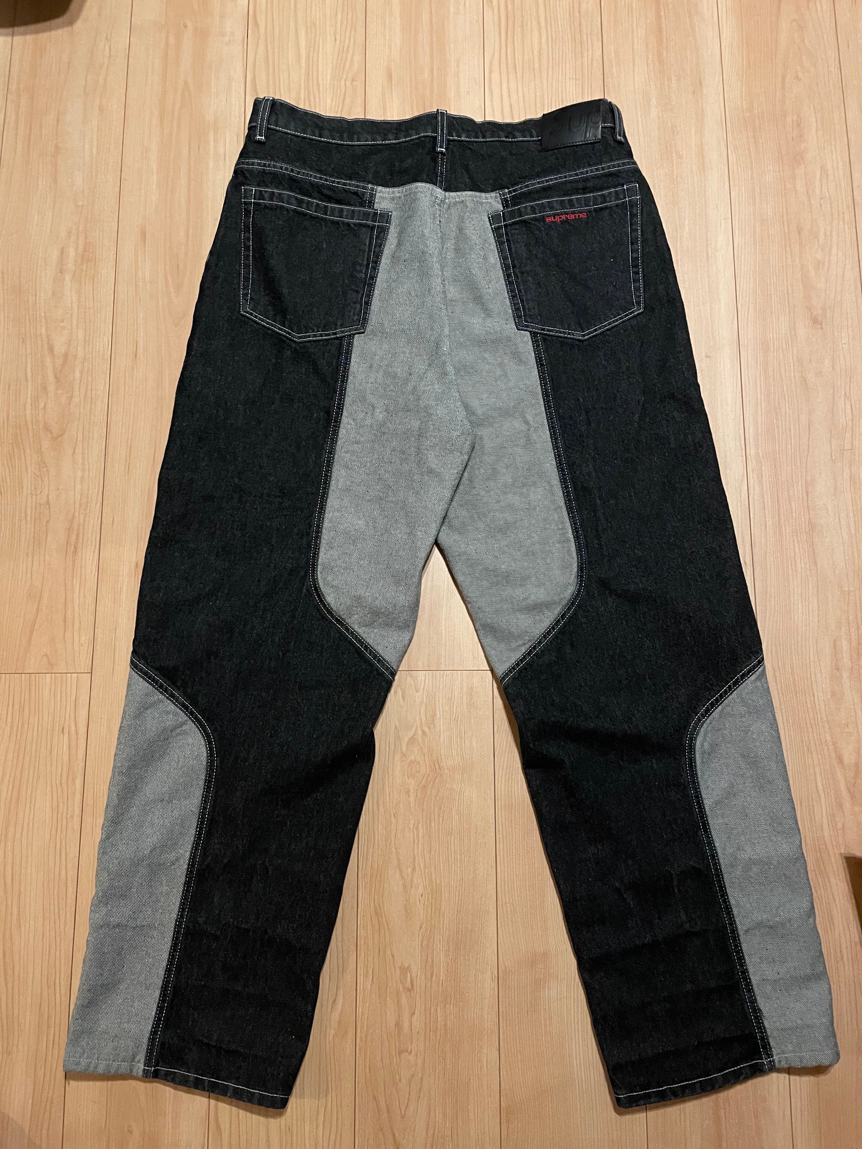 Supreme 2-Tone Paneled Baggy Jean "Black"