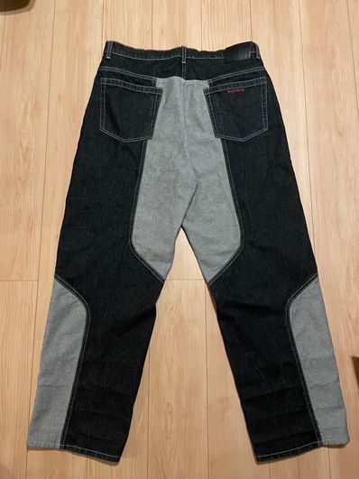 Supreme 2-Tone Paneled Baggy Jean "Black"
