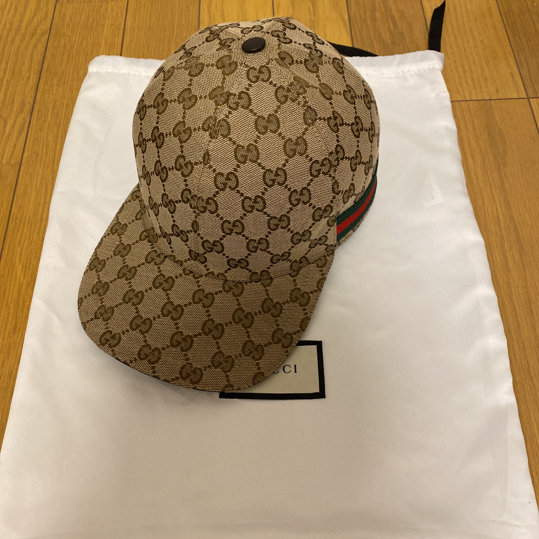 GUCCI Original GG Canvas Baseball Hat With Web "Beige/Ebony"