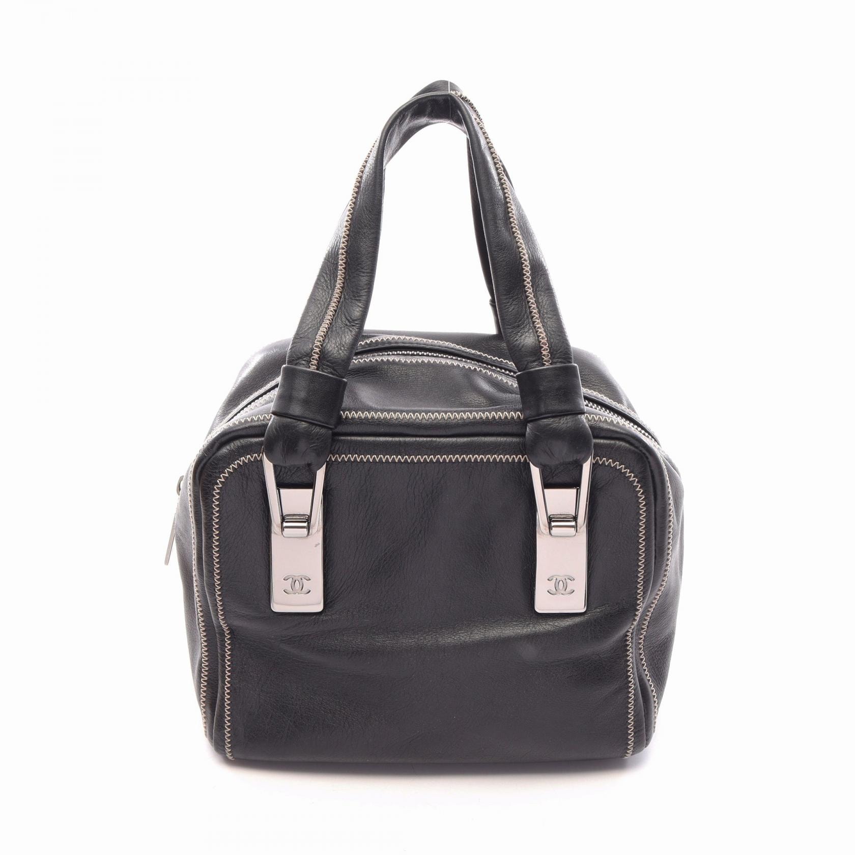 シャネル CHANEL ハンドバッグ バッグ レザー レディース ブラック系 【中古】