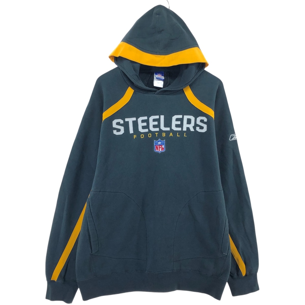 古着 リーボック Reebok NFL PITTSBURGH STEELERS ピッツバーグスティーラーズ スウェットプルオーバーパーカー メンズXL相当/eaa489668