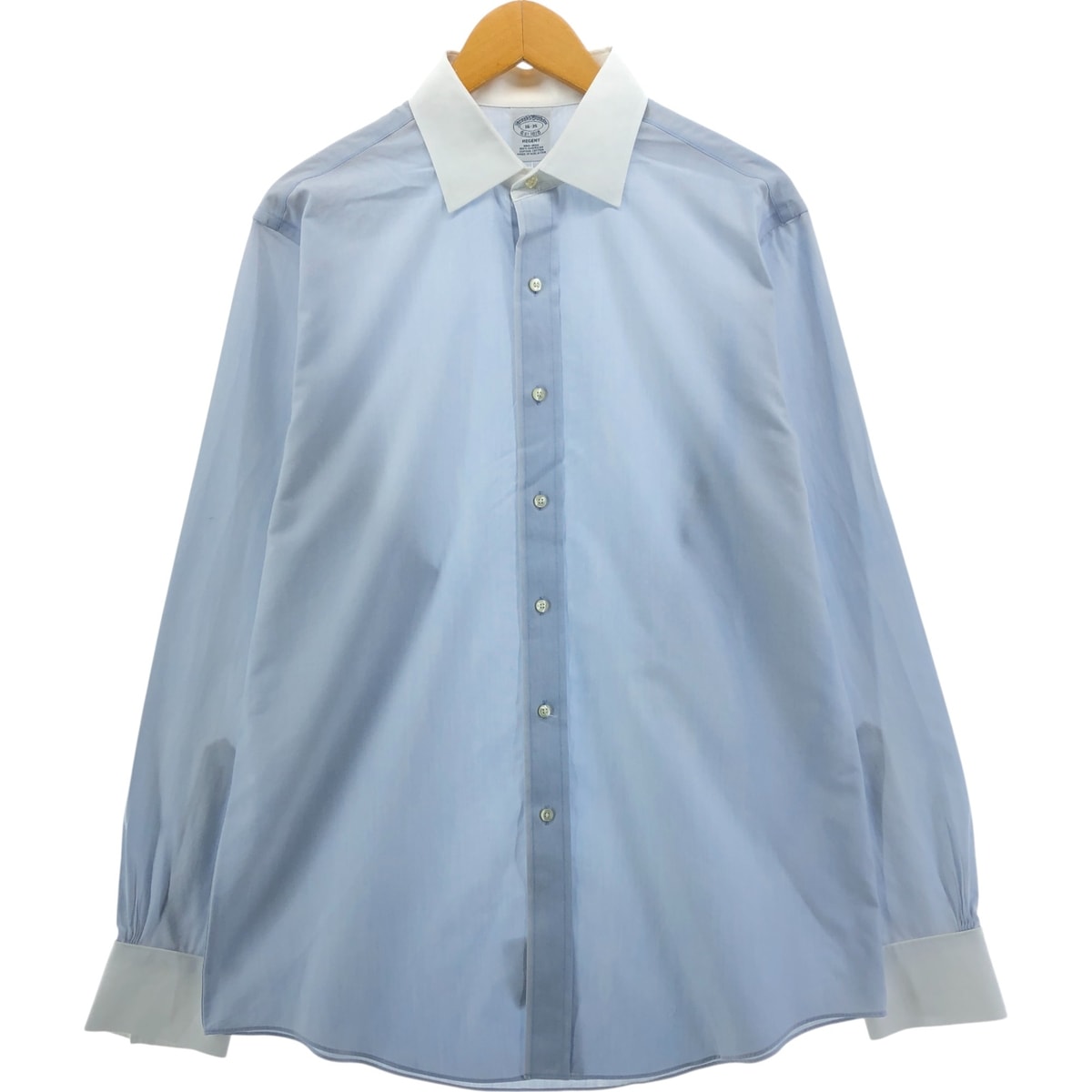 古着 ブルックスブラザーズ 1818 REGENT FIT クレリックシャツ カフスシャツ 長袖 コットンシャツ メンズL相当 シャツ/eaa541704