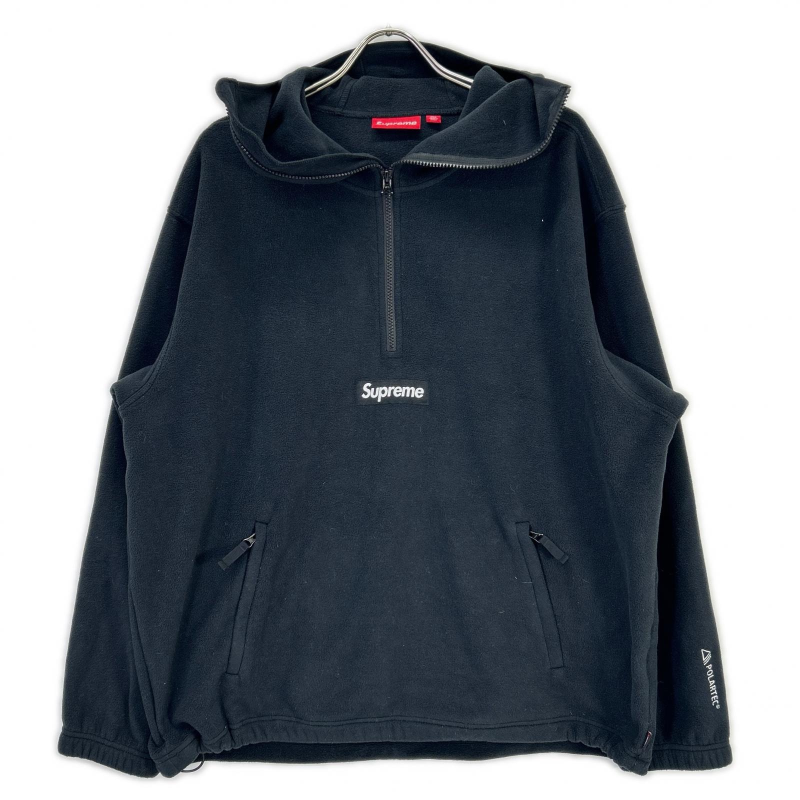 シュプリーム 24FW ブラック Polartec Facemask Half Zip Hooded Sweatshirt XL