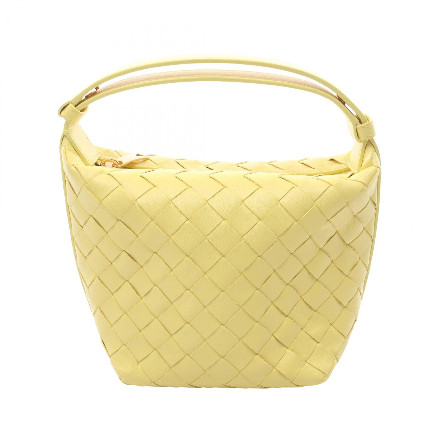 ボッテガヴェネタ BOTTEGA VENETA キャンディー ウォレス イントレチャート ハンドバッグ バッグ レザー レディース イエロー系 776781 V3IV1 【中古】