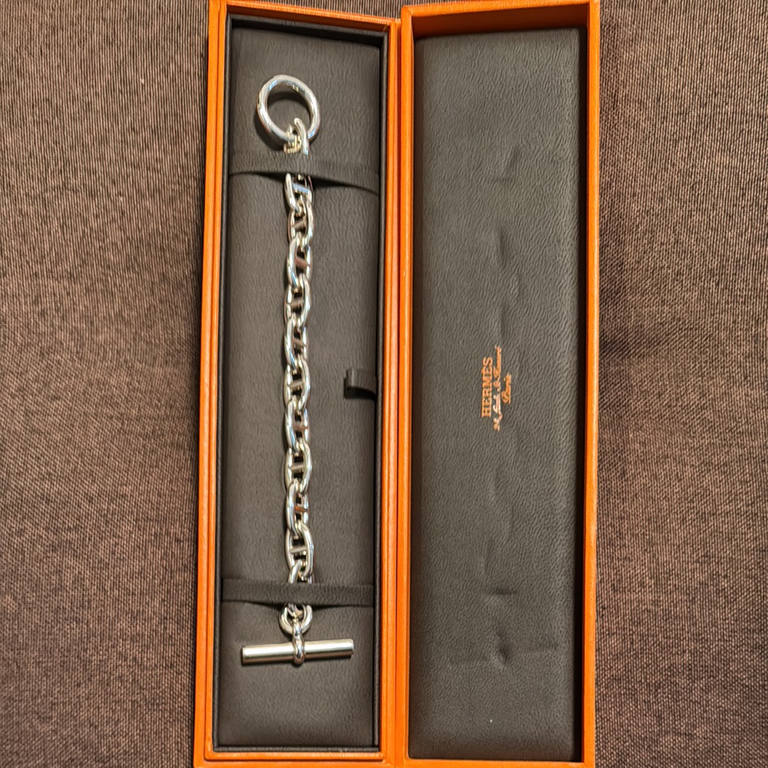 エルメス シェーヌダンクル GM ブレスレット "シルバー" H101672B