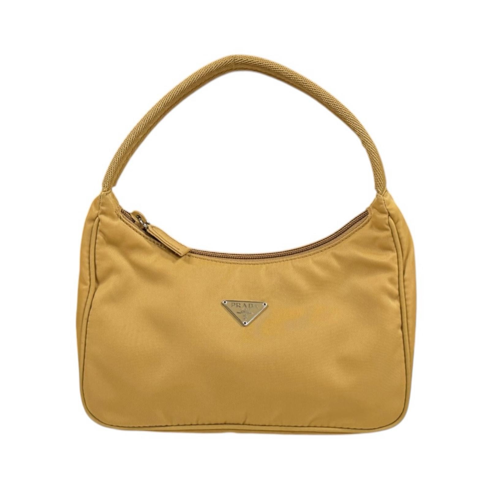 プラダ ホーボーミニバッグ ハンドバッグ ナイロン MV515 ベージュ レディース PRADA  中古