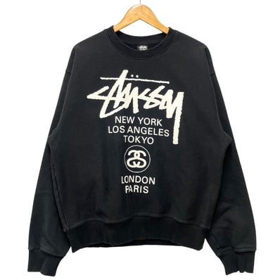 STUSSY ステューシー ワールドツアー プリント クルーネック スウェット 53241