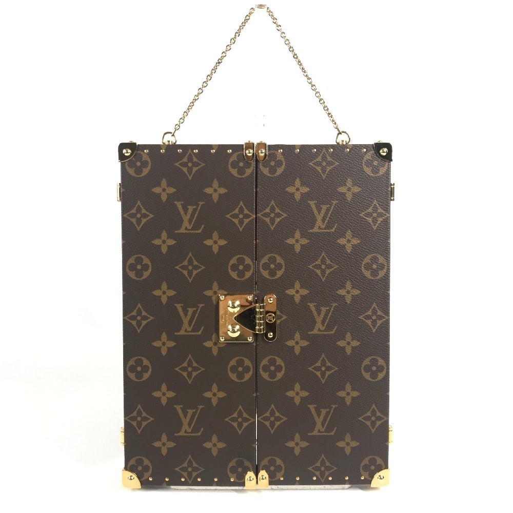 ルイヴィトン LOUIS VUITTON ホーム ミラー トランク GI0554  モノグラム インテリア 三面鏡 鏡 モノグラムキャンバス ブラウン 美品