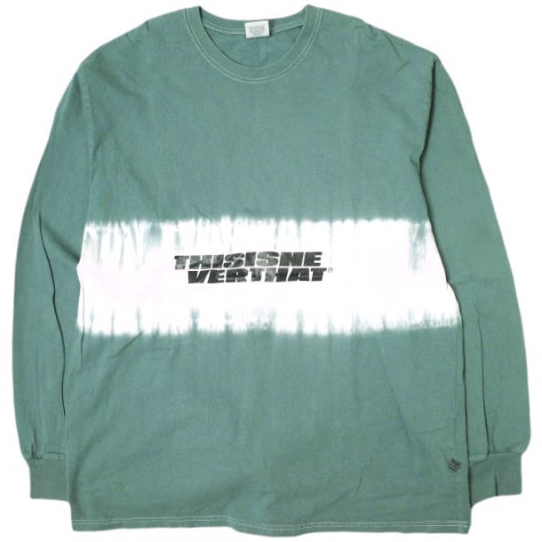 thisisneverthat ディスイズネバーザット Striped Tiedye L/S T-SHIRTS タイダイ柄ボーダーロングスリーブTシャツ XL グリーン 長袖 トップス g18487