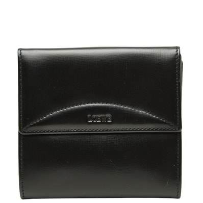 ロエベ アナグラム 二つ折り財布 060305 ブラック レザー レディース LOEWE 【中古】