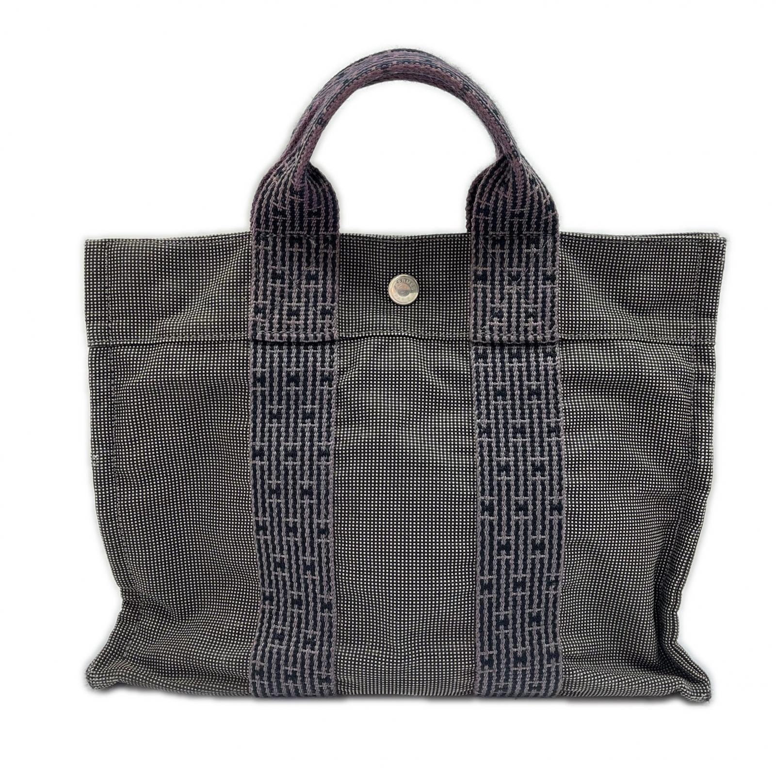 HERMES エルメス エールバッグ トートバッグ 角スレ/変色有 キャンバス PM グレー