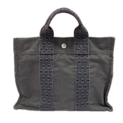 HERMES エルメス エールバッグ トートバッグ 角スレ/変色有 キャンバス PM グレー