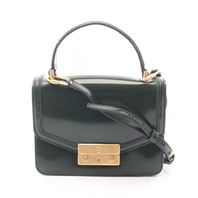 トリーバーチ Tory Burch Juliette Mini ハンドバッグ バッグ レザー レディース グリーン系 【中古】