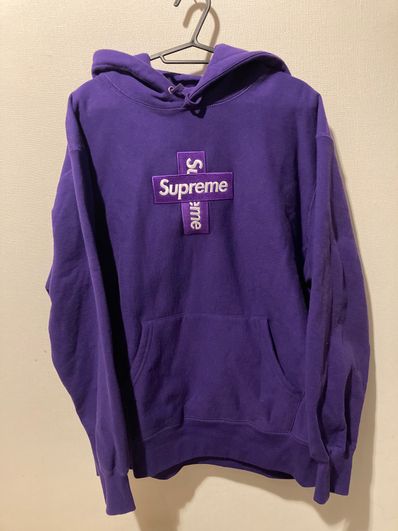 Supreme Cross Box Logo Hooded Sweatshirt "Purple"