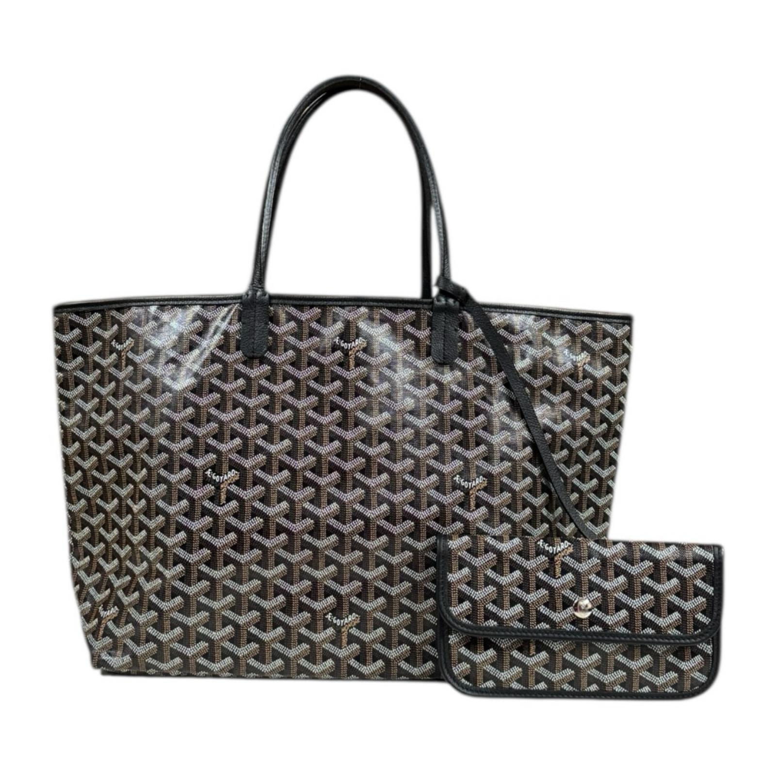 ゴヤール サンルイPM トートバッグ PVCコーティングキャンバス ブラック ユニセックス GOYARD  中古