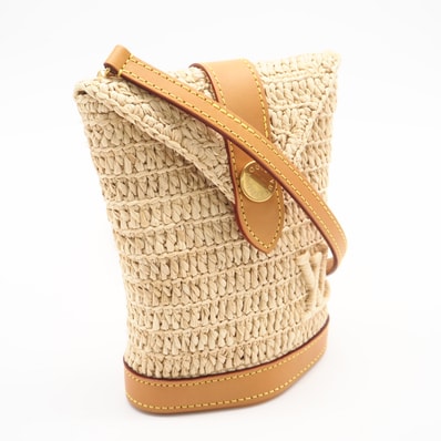 極美品 LOUIS VUITTON ルイ・ヴィトン キャンバス エンべロップ ポーチ ナチュラルベージュ M14462 ショルダーバッグ ベージュ ブラウン レザー レディース