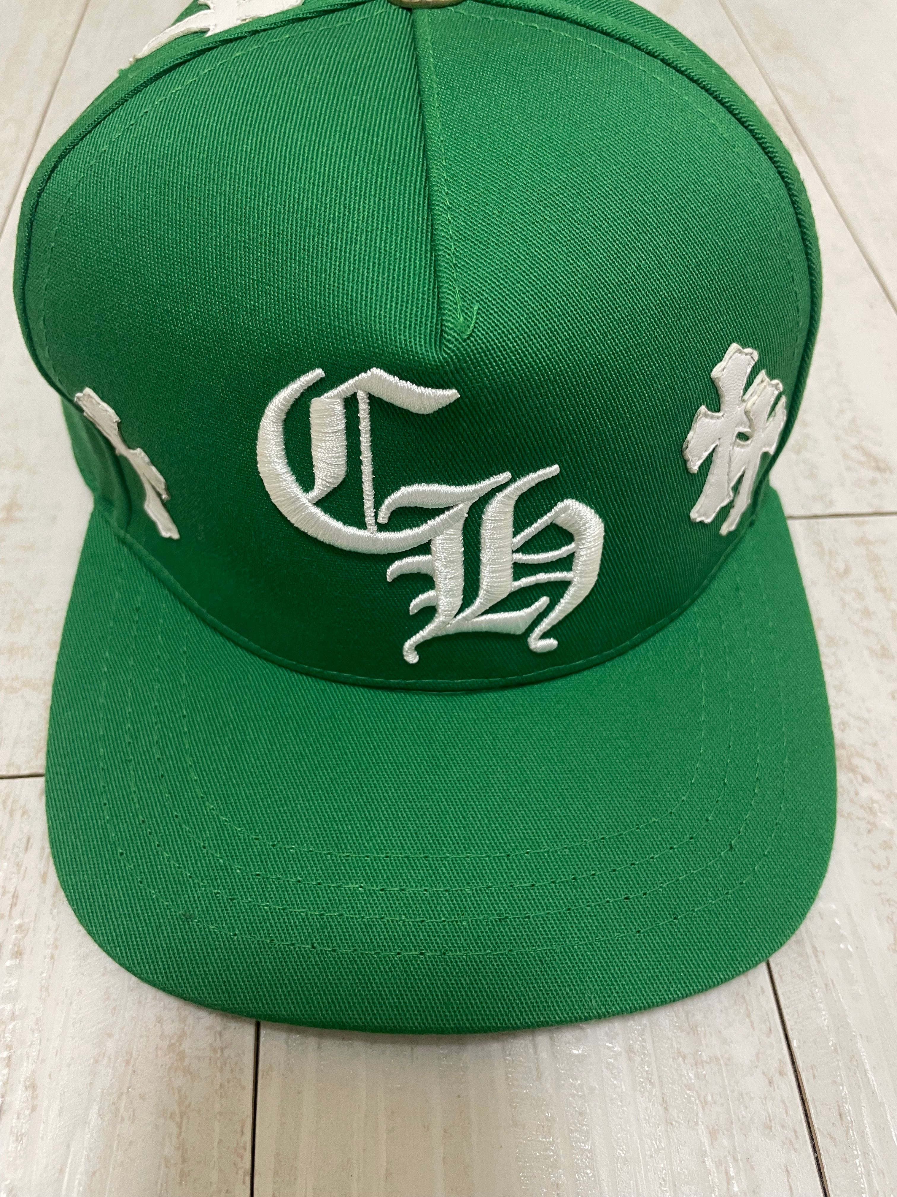 Chrome Hearts CH Hat Cross Patch Baseball Cap "Green/White"