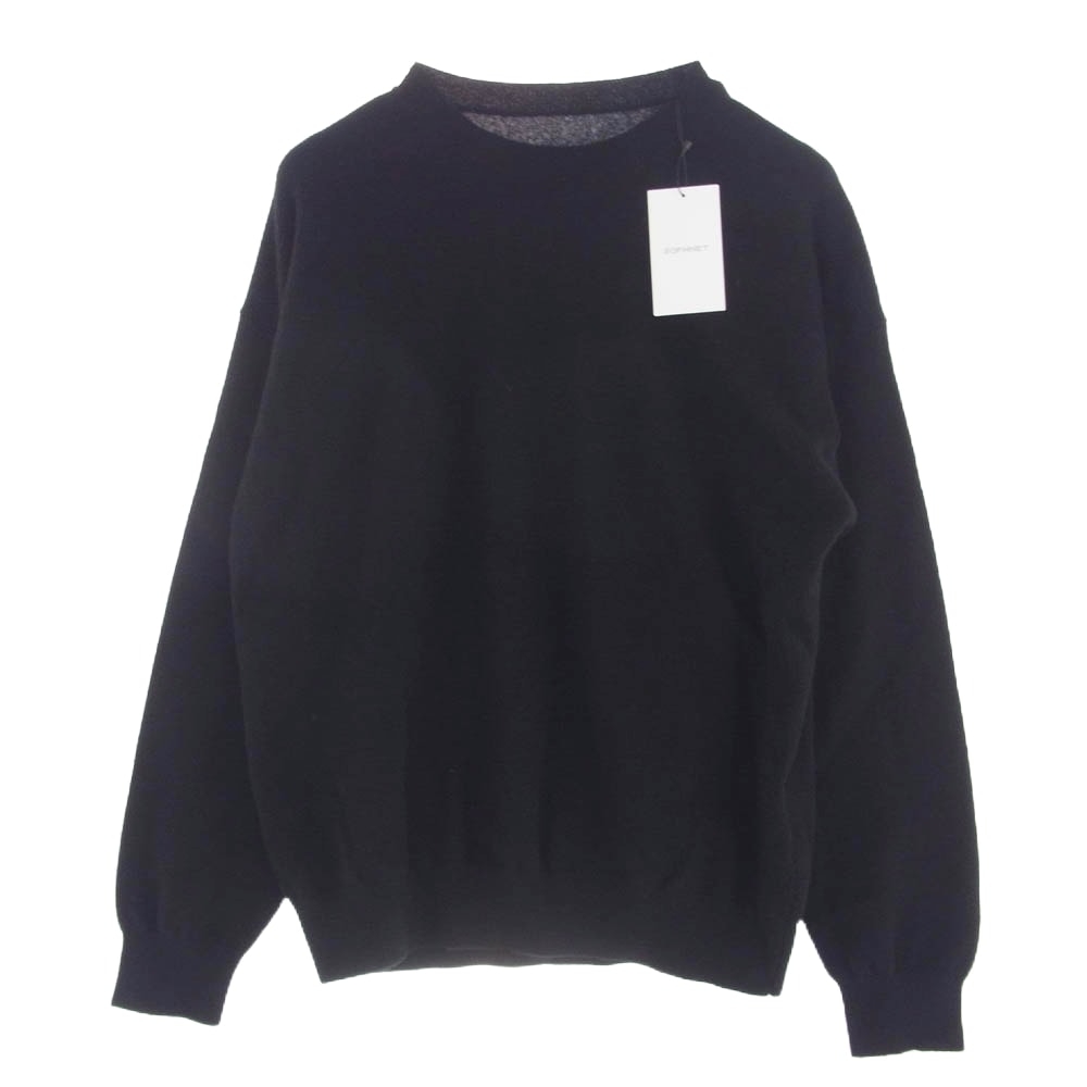 SOPHNET. ソフネット ニット SOPH-232058 CASHMERE HIGH GAUGE CREWNECK KNIT カシミヤ ニット セーター クルーネック ブラック系 M【美品】【中古】