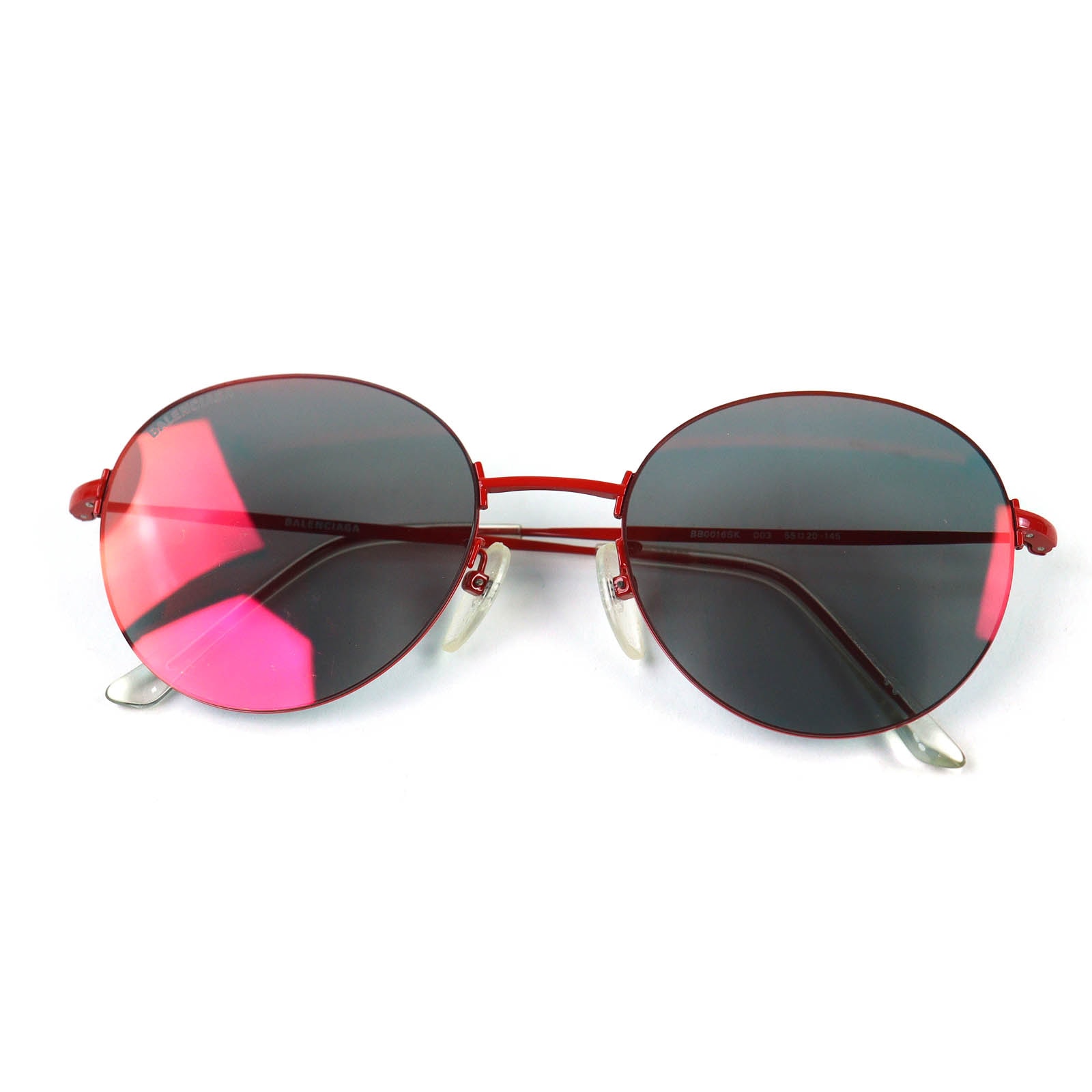 美品 バレンシアガ ラウンド サングラス  55□20-145 BB0016SK