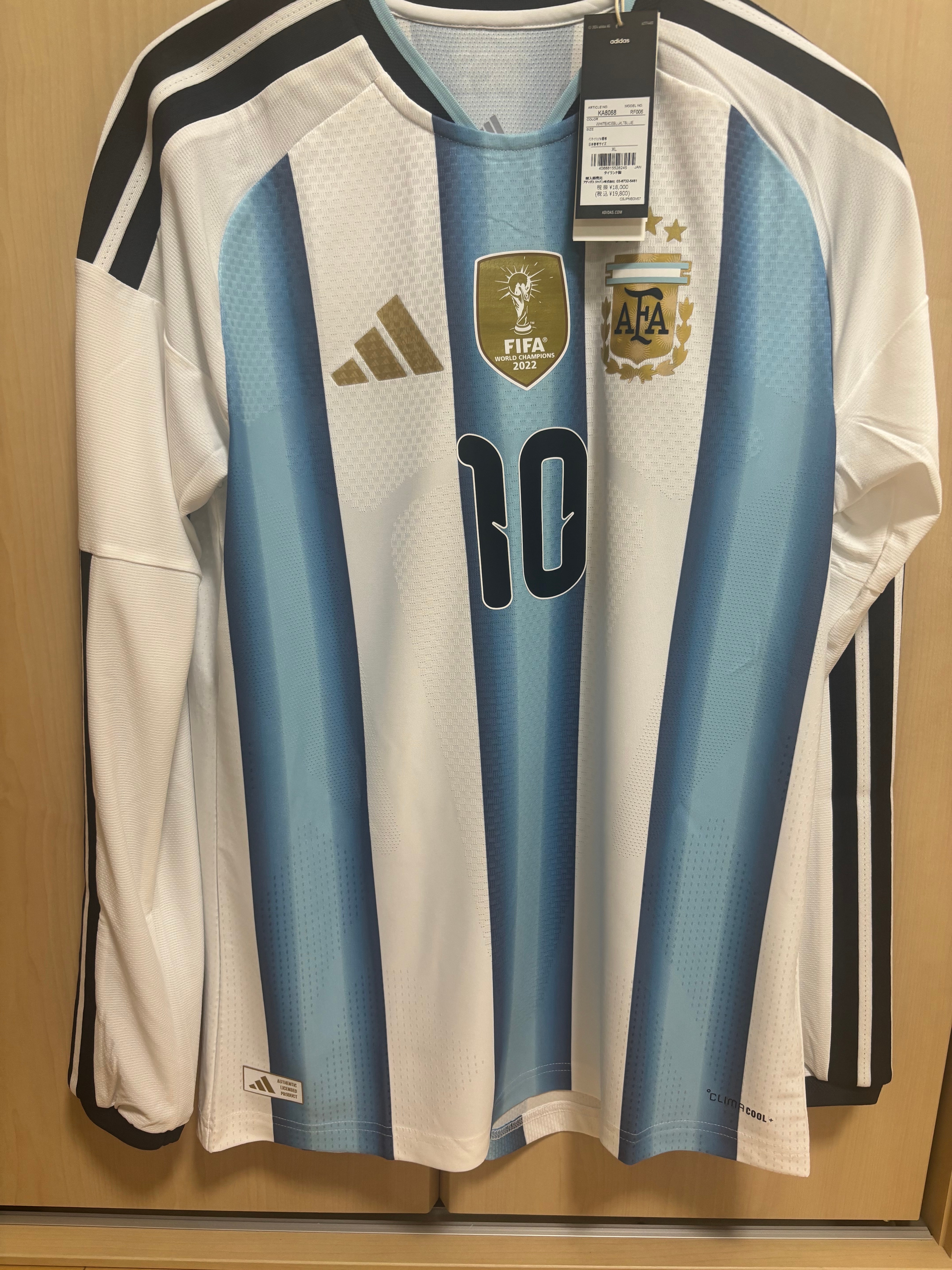adidas アルゼンチン代表 2026 メッシ #10 オーセンティック 長袖ユニフォーム XL 新品