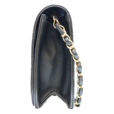 シャネル 5番 A03568 黒 ラム フルフラップ G金具 プッシュロック マトラッセ23 バッグ