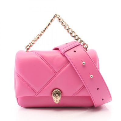 ブルガリ BVLGARI セルペンティ カボション ミニ 2WAY ハンドバッグ バッグ レザー レディース ピンク系 【中古】