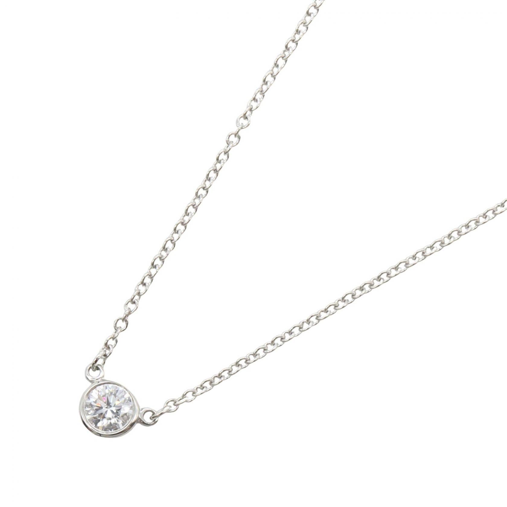 ティファニー TIFFANY&CO バイザヤード ネックレス ネックレス ジュエリー Pt950プラチナ ダイヤモンド レディース クリア系 【中古】