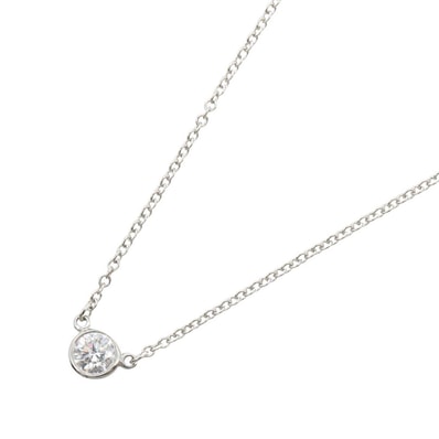 ティファニー TIFFANY&CO バイザヤード ネックレス ネックレス ジュエリー Pt950プラチナ ダイヤモンド レディース クリア系 【中古】