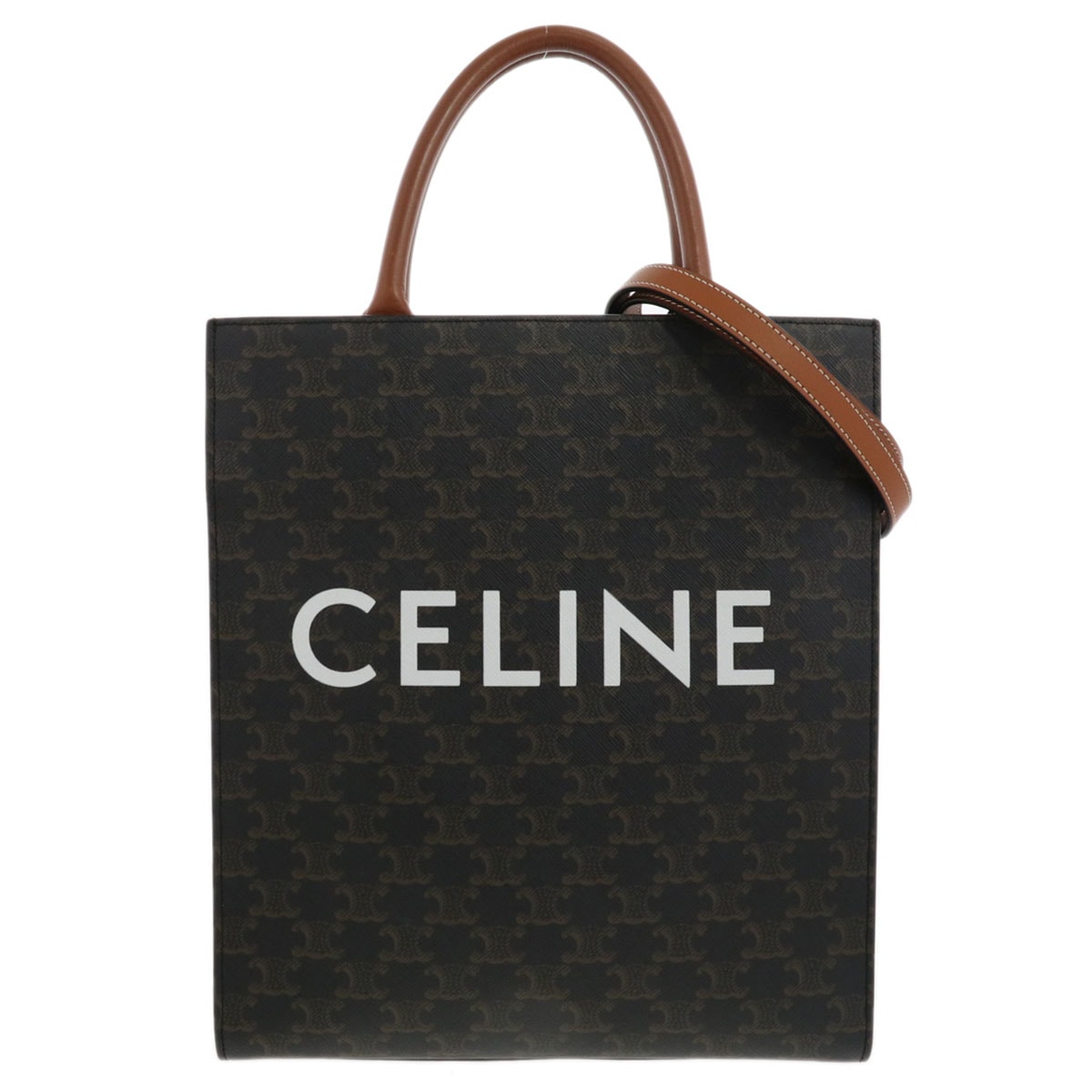 【再値下げ】CELINE セリーヌ スモール バーティカル カバ 2WAY トートバッグ 191542 PVCコーティングキャンバス ブラック レディース【中古】