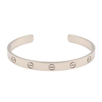 カルティエ CARTIER ラブオープン バングル バングル アクセサリー K18WG(ホワイトゴールド) レディース シルバー系 【中古】