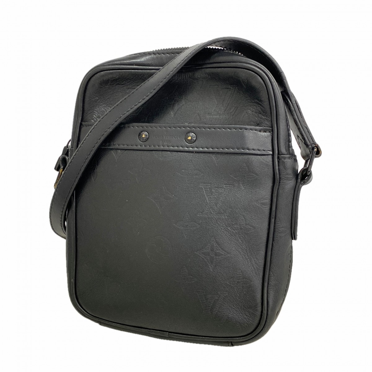 【6gd4721-k】ルイヴィトン ショルダーバッグ モノグラムシャドウ ダヌーブPM M43681 ブラック【中古】メンズ