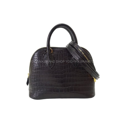【恵比寿明治通り店】HERMES エルメス ショルダーバッグ ボリード1923 20 ミニ 黒 (ブラック) クロコダイルポロサスマット ゴールド金具 B刻印 新品未使用