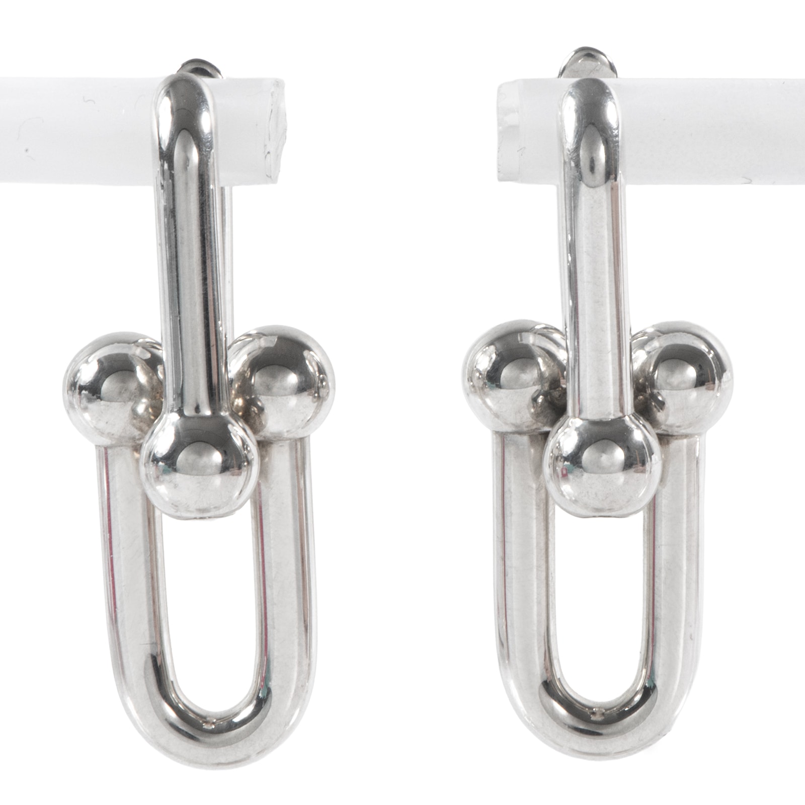 TIFFANY&Co. ティファニー ハードウェア ラージ リンク ピアス スターリングシルバー シルバー【中古】