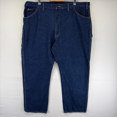 古着 ディッキーズ Dickies デニム パンツ ペインター ワーク ワンポイントロゴ ジーンズ ジーパン w46 L32 ブルー系 メンズ