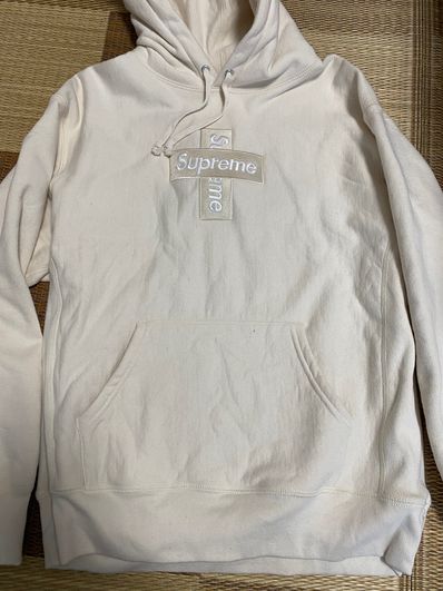 Supreme Cross Box Logo Hooded Sweatshirt "Natural"