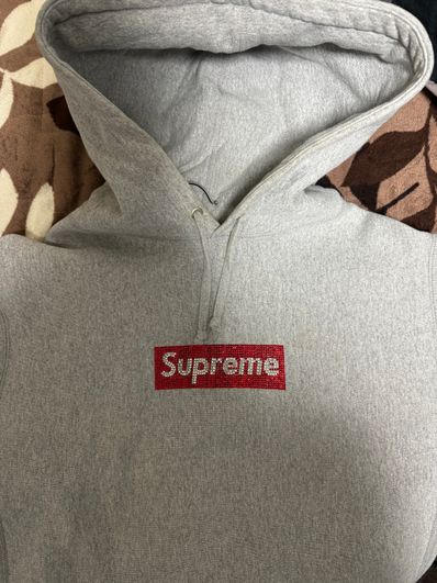 Supreme / Swarovski® Box Logo Hooded Sweeatshirt "Grey"