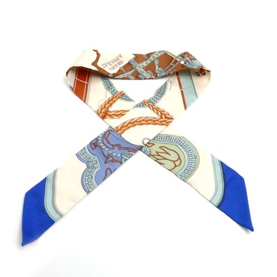 HERMES エルメス ツイリー グラン アパラ スカーフ クレーム/ブルー/テラコッタ レディース【中古】