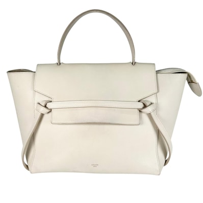 CELINE セリーヌ ベルトバッグ ハンドバッグ レザー アイボリー レディース【中古】