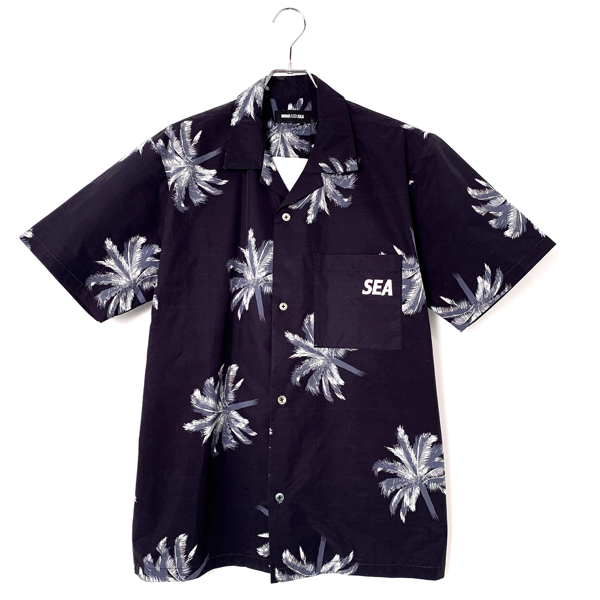 WIND AND SEA Palm tree (Pattern) Open Collar S/S Shirt "Black"