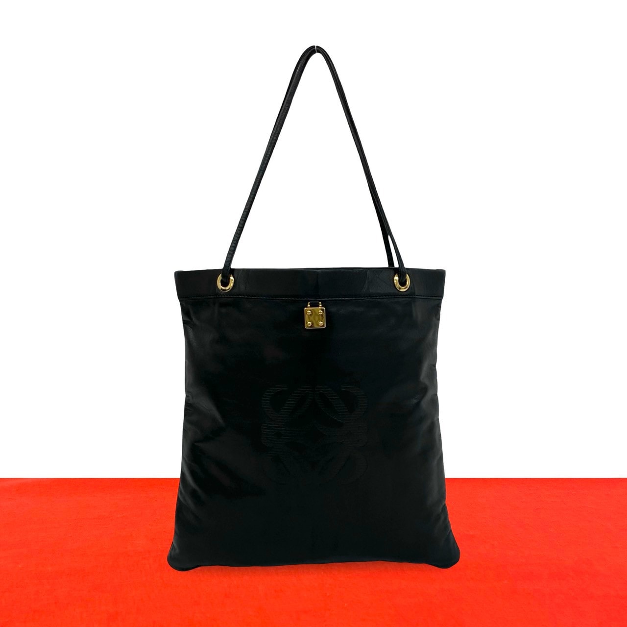 LOEWE ロエベ アナグラム ロゴ レザー トートバッグ ブラック
 15600