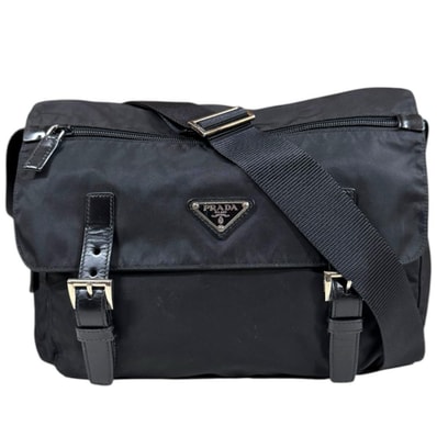 プラダ ショルダーバッグ ナイロン ブラック ユニセックス PRADA 中古