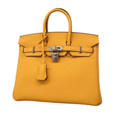 ★SALE【6ie6813-g】エルメス ハンドバッグ バーキン25 トゴ パイユ シルバー金具 G刻印【中古】レディース