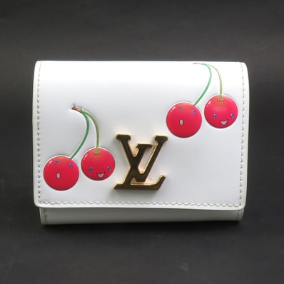 ルイ ヴィトン LOUIS VUITTON 二つ折り財布 LV×TM ポルトフォイユ カプシーヌ タイニー レザー ホワイト レディース M14298【中古】 90294a
