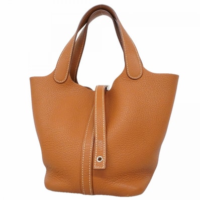 【6fd6110】エルメス ハンドバッグ ピコタンロックPM トリヨンクレマンス ゴールド シルバー金具 □M刻印【中古】レディース
