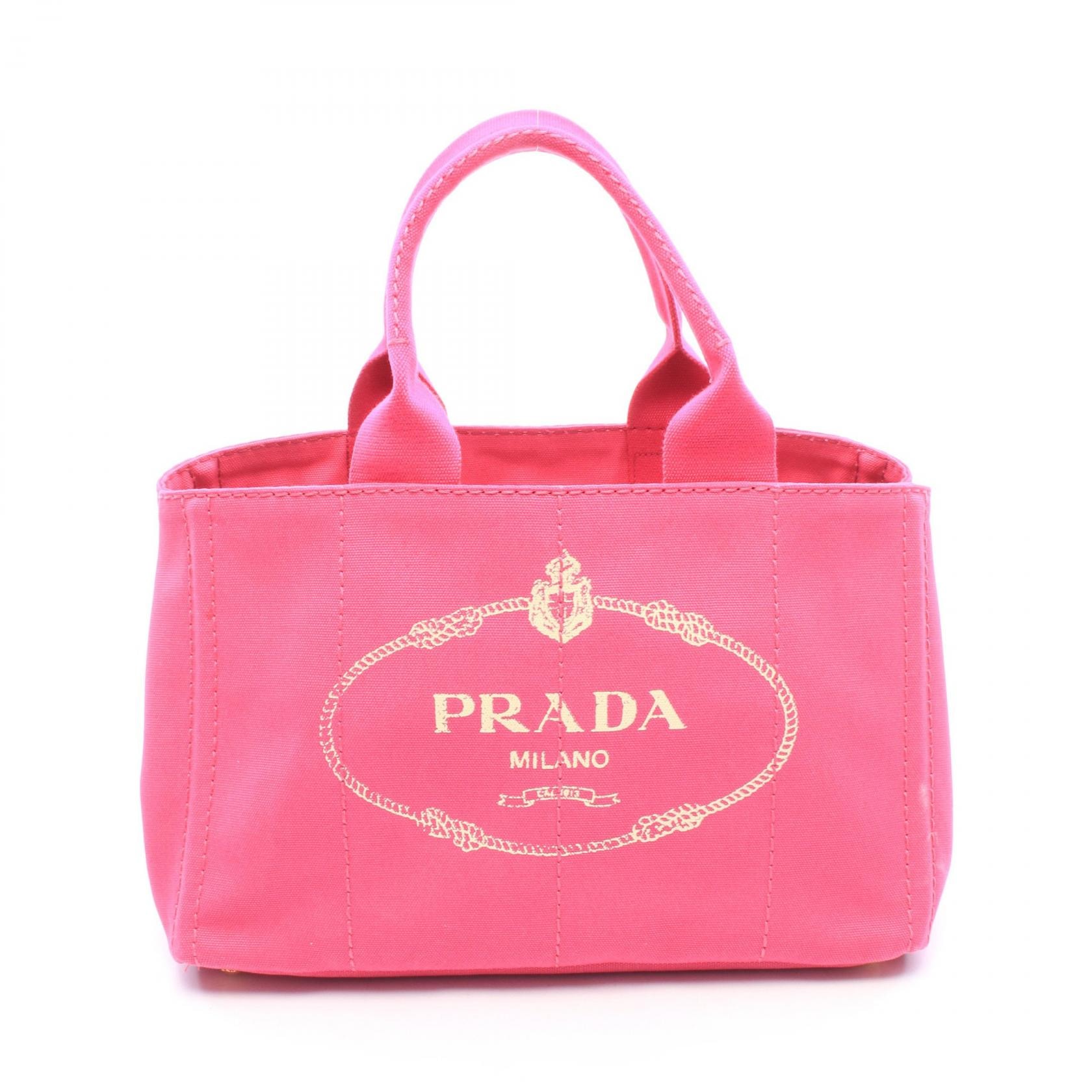 プラダ PRADA カナパ トートバッグ バッグ キャンバス レディース ピンク系 BN1877 【中古】