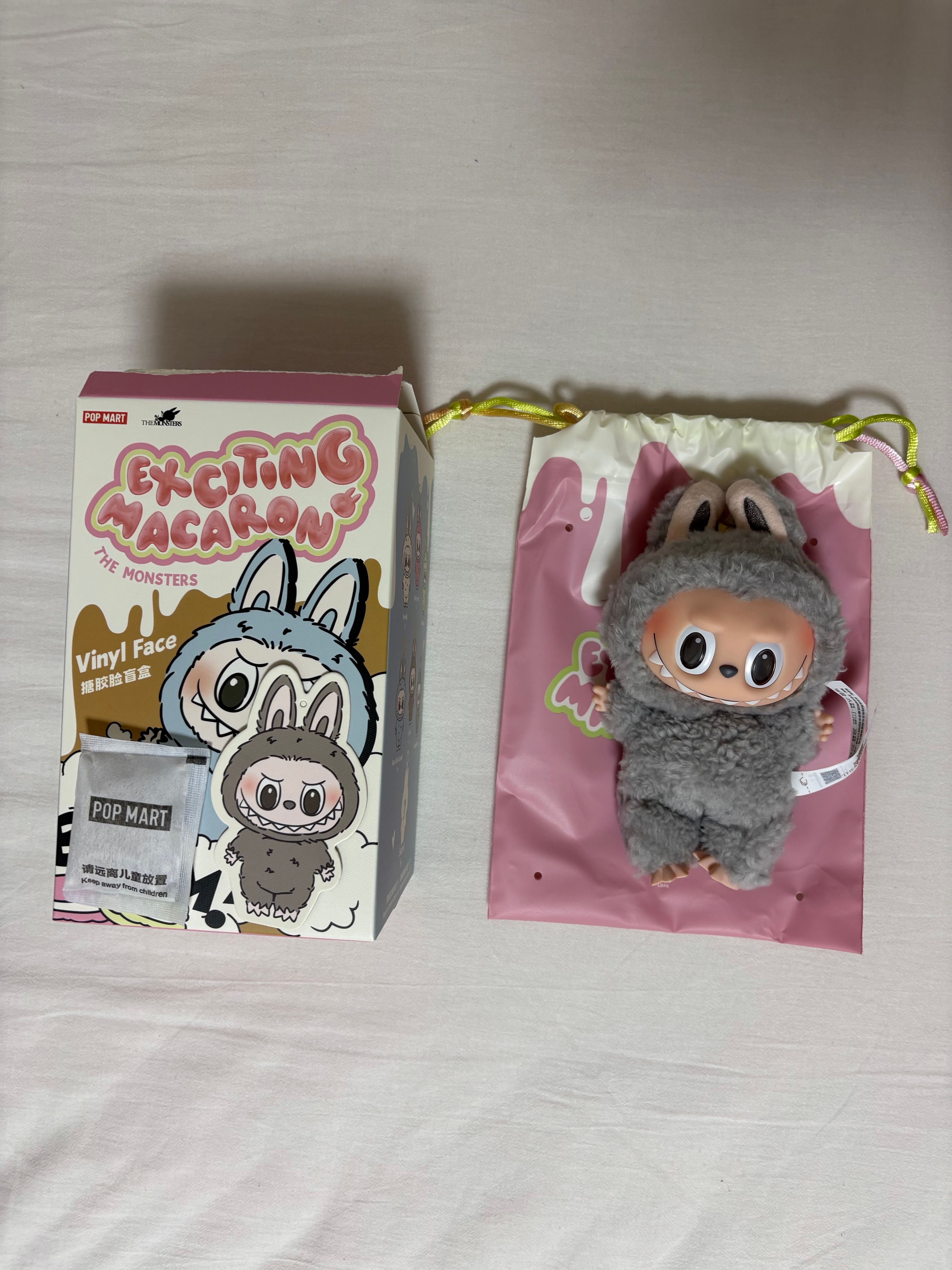 POP MART THE MONSTERS (LABUBU) Exciting Macaron Plush Series SESAME BEAN