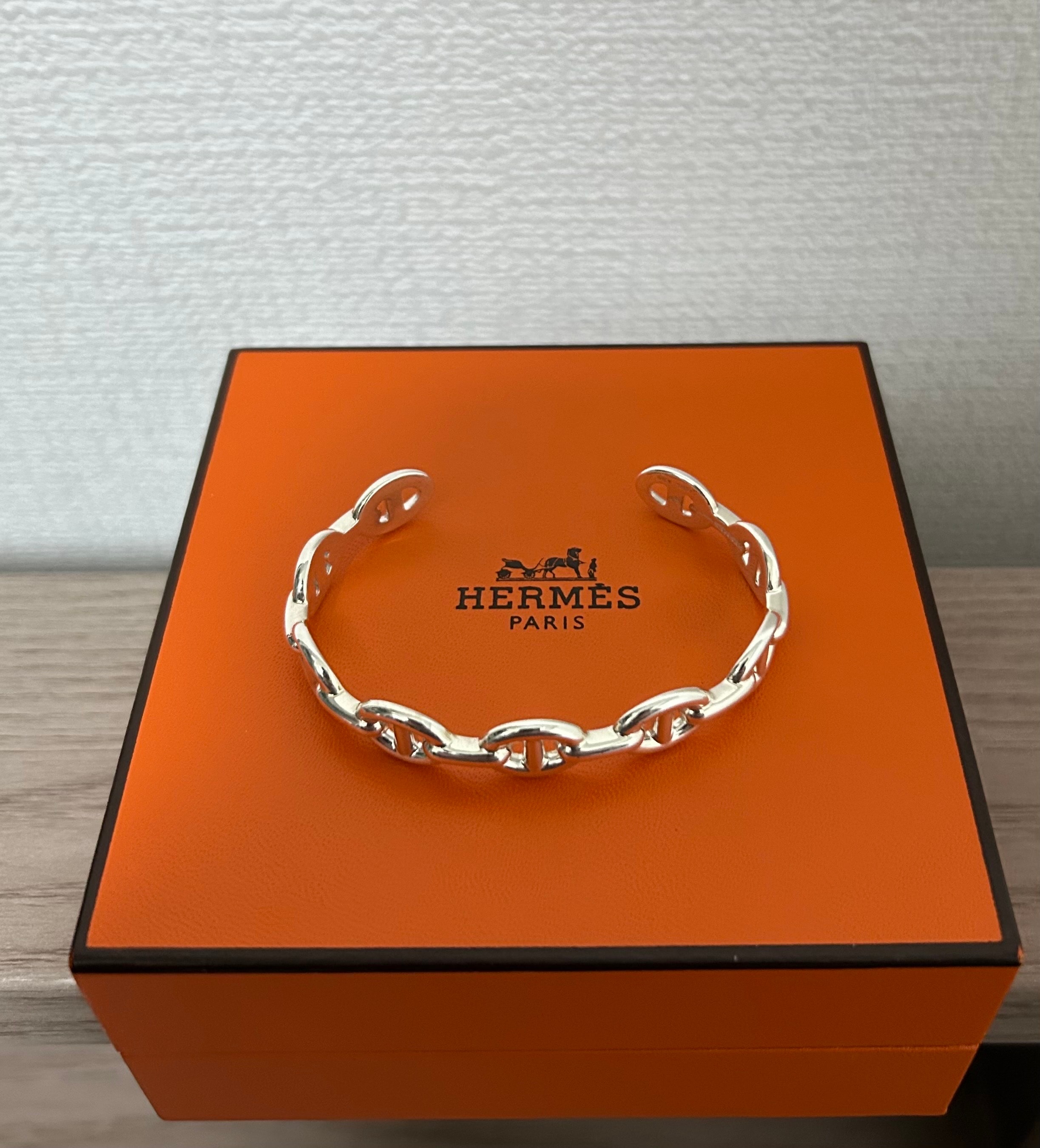 Hermes Chaine D'ancre Enchainee Bracelet Medium Model "Silver"